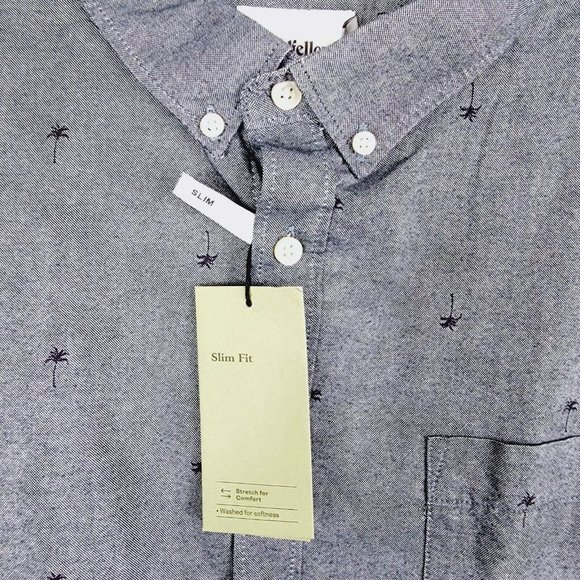 NWT Button-Down Long-Sleeve Shirt - Men's Size XXL - Slim-Fit, Gray, Goodfellow - Picture 3 of 4